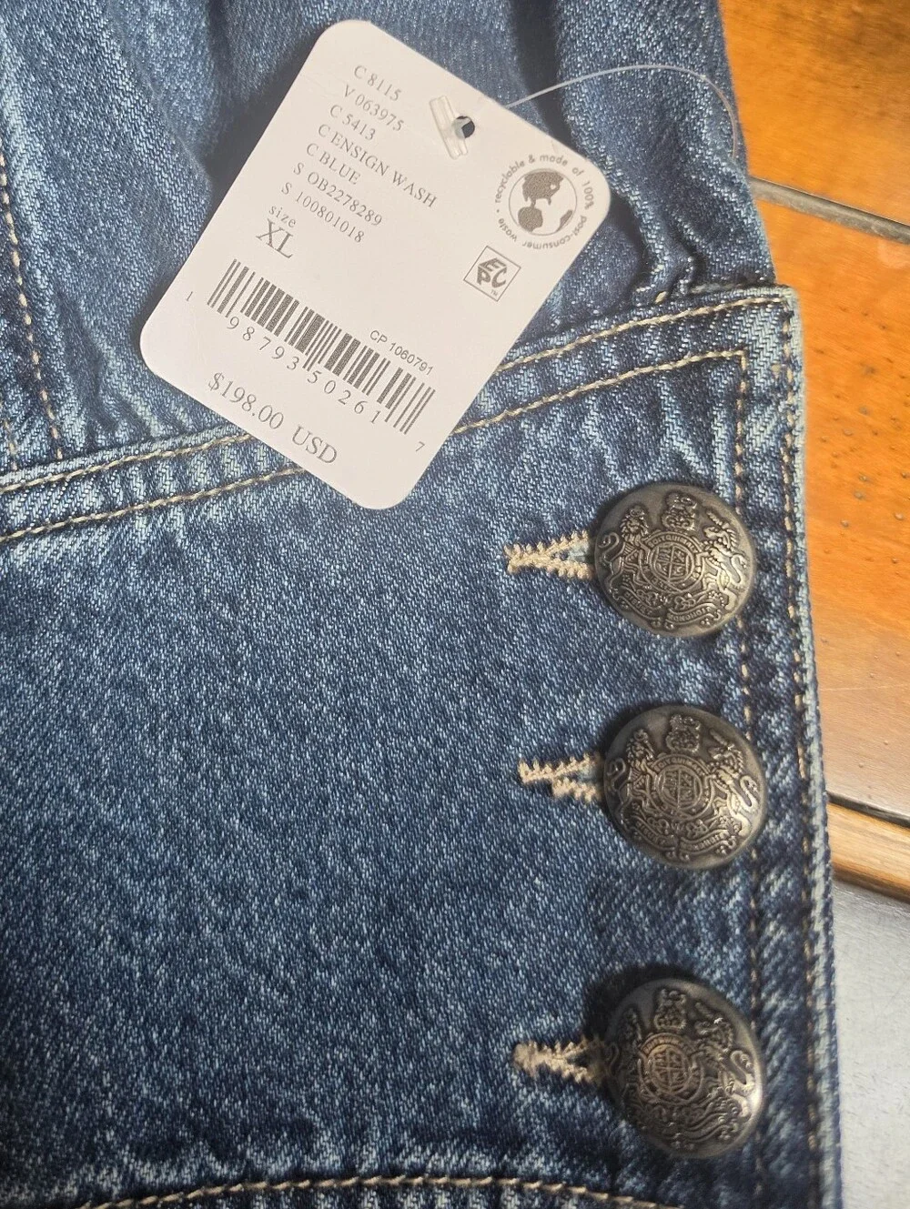 NWT Free People Imogene Denim Officers Jacket - Picture 8 of 12